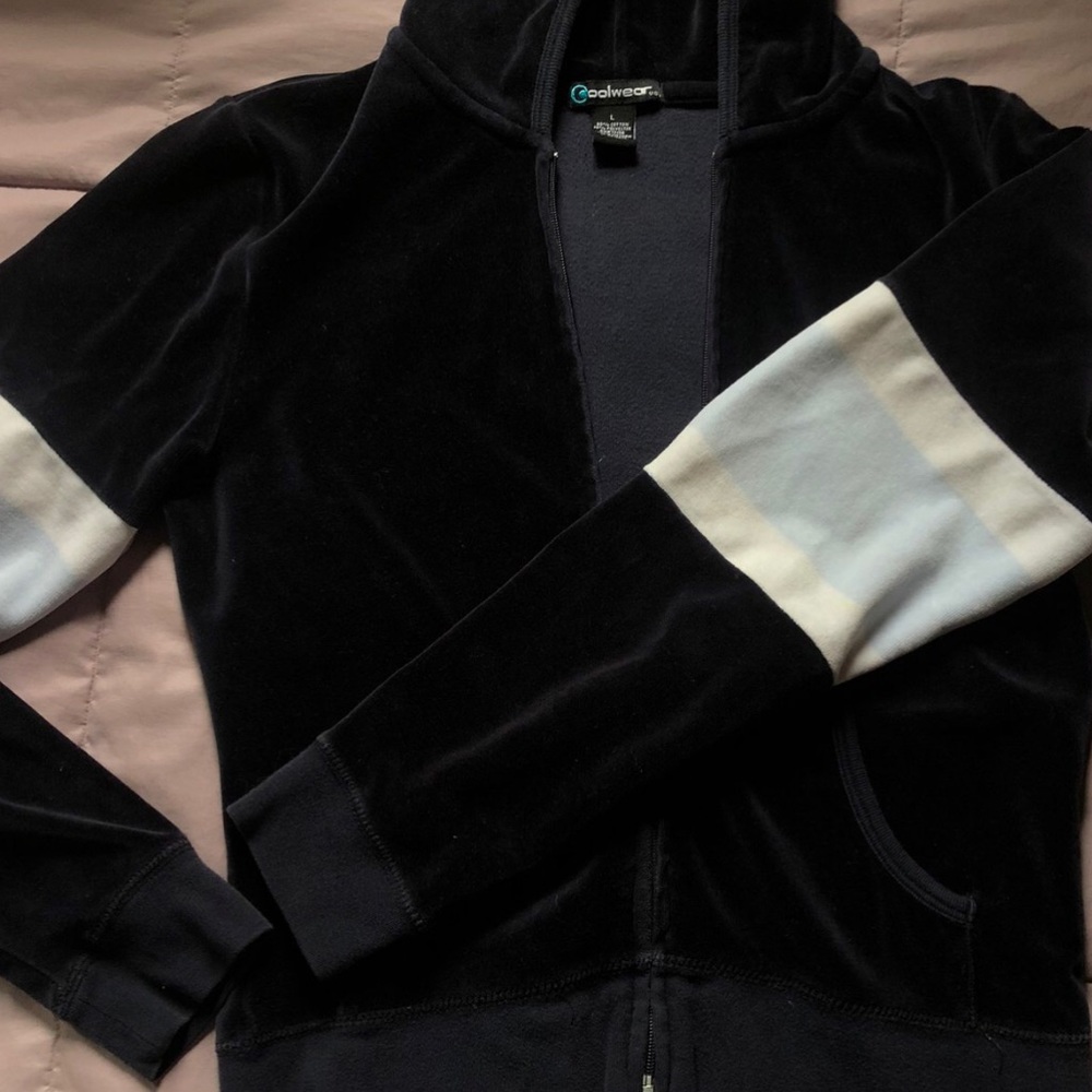 super cute velvet sports sweater